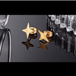 Stainless Steel Bright Star Stud Earrings Accessories Jewelry